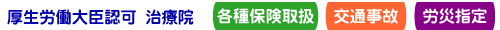メイン画像、各種保険取扱、交通事故、労災指定